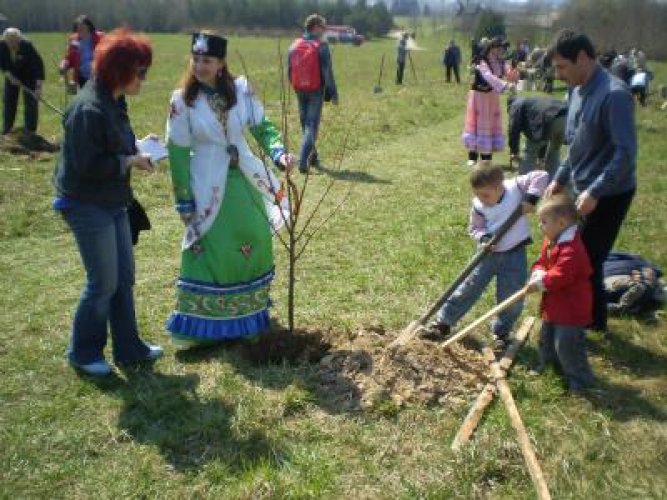 руководители национально-культурных объединений на посадке аллеи Дружбы в музее архитектуры и быта - фото 2